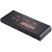 Switch HDMI 2.0 4X1 4K/60Hz con telecomando, spina europea, 4X1
