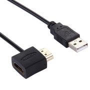 Cavo adattatore connettore HDMI femmina + HDMI maschio a USB 2.0 maschio da 50 cm, HDMI Female + Male
