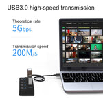 Onten 5301 USB 3.0 Maschio a 4 USB 2.0 Femmina Extender Splitter con Interruttore Indipendente, 5301