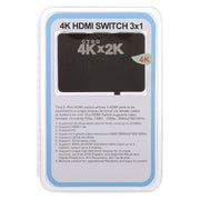 Switch HDMI 4K a 3 porte con telecomando, 3 Inputs to 1 output 4K
