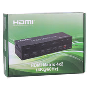 Switcher/splitter matrice HDMI 4x2 con telecomando, supporto ARC / MHL / 4Kx2K / 3D, 4 porte ingresso HDMI, 2 porte uscita HDMI, Support ARC / MHL / 4Kx2K / 3D