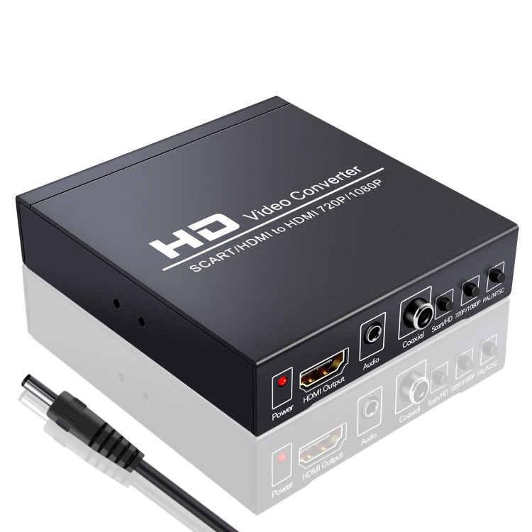 NEWKENG NK-8S SCART + HDMI a HDMI 720P / 1080P Convertitore video HD Adattatore Scaler Box, NK-8S SCART + HDMI to HDMI