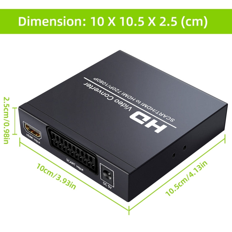 NEWKENG NK-8S SCART + HDMI a HDMI 720P / 1080P Convertitore video HD Adattatore Scaler Box, NK-8S SCART + HDMI to HDMI