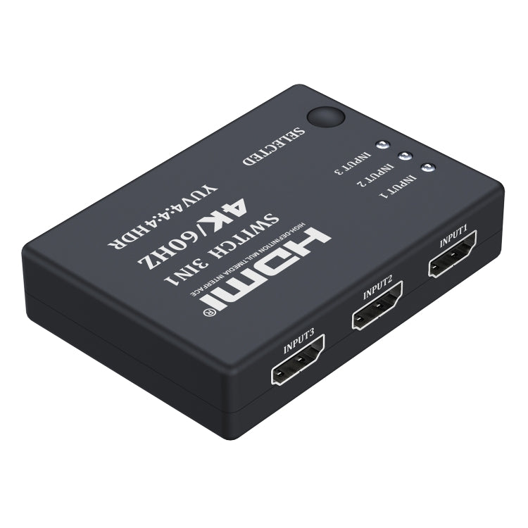 Switcher HDMI video HD 3 in 1 uscita 4K 60Hz con telecomando a infrarossi, with Infrared Remote Control