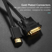 UGREEN DVI D(24+1) maschio a HDMI maschio HD 2K Linea intercambiabile bidirezionale, lunghezza: 3 m, Length: 3m