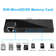 ROCKETEK SK-SH3L RJ45 + 2 x USB 3.0 + HDMI + Lettore di schede di memoria SD/TF HUB Adattatore HDMI 4K, SK-SH3L