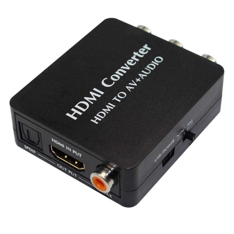 Convertitore audio da HDMI ad AV Supporto audio coassiale SPDIF NTSC PAL Video composito Adattatore da HDMI a 3RCA per TV/PC/PS3/DVD Blu-ray, AV + Aduio