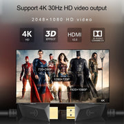 ROCKETEK HDMI01Y-2 Cavo HDMI connettore HDMI 2.0 4K 30Hz 3D HD placcato oro per tutti i dispositivi HDMI, lunghezza: 2 m