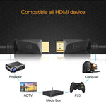 ROCKETEK HDMI01Y-2 Cavo HDMI connettore HDMI 2.0 4K 30Hz 3D HD placcato oro per tutti i dispositivi HDMI, lunghezza: 2 m