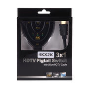 Adattatore per interruttore pigtail HDTV 4K x 2K con ingresso HDMI 3 in 1 Splitter HDMI, 1 in 3