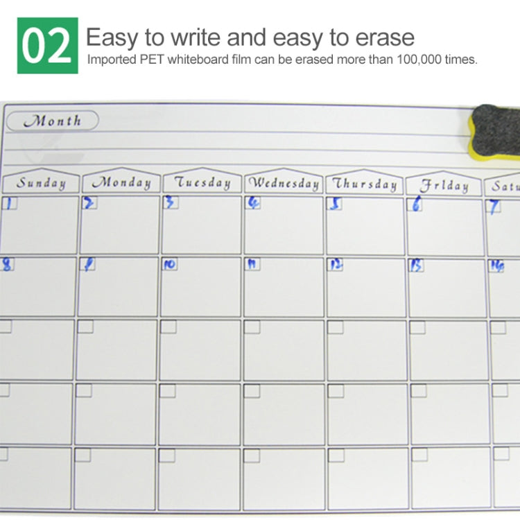 Agenda mensile magnetica Magnete da frigorifero Lavagna magnetica morbida in PET, dimensioni: 29,7 cm x 42 cm, Monthly Plan