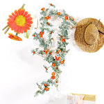 Decorazione per finestra, parete di fondo, fiore artificiale, foglia di margherita, lunghezza: 1,75 m