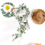 Decorazione per finestra, parete di fondo, fiore artificiale, foglia di margherita, lunghezza: 1,75 m