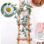Decorazione per finestra, parete di fondo, fiore artificiale, foglia di margherita, lunghezza: 1,75 m
