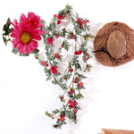 Decorazione per finestra, parete di fondo, fiore artificiale, foglia di margherita, lunghezza: 1,75 m