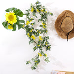Decorazione per finestra, parete di fondo, fiore artificiale, foglia di margherita, lunghezza: 1,75 m