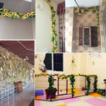 2 pezzi di decorazione per finestra da parete con sfondo interno in fiore artificiale di girasole, lunghezza: 2,6 m, Sunflower Flower