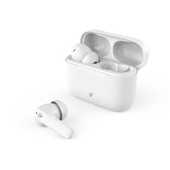 Fully Wireless Earphones | ENC (Environmental Noise Cancelling) | Bluetooth® | Maximum battery play time: 24 hrs | Touch Control | Charging houses | Wireless charging case | Built-in microphone | Voice control support | Noise canceling | IPX4 | White