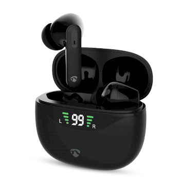 Fully Wireless Earphones | ANC (Active Noise Cancelling) | Bluetooth® | Maximum battery play time: 30 hrs | Touch Control | Charging houses | Wireless charging case | Built-in microphone | Voice control support | Black