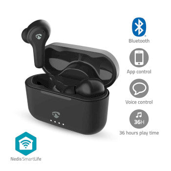 Fully Wireless Earphones | Hybrid (ENC + ANC) | Bluetooth® | Maximum battery play time: 36 hrs | Touch Control | Charging houses | Wireless charging case | Built-in microphone | Voice control support | Black