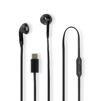 Wired Earphones | USB-C™ | Cable length: 1.20 m | Built-in microphone | Volume control | Black