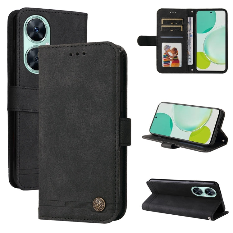 Per Huawei nova 11i / Maimang 20 5G / Enjoy 60 Pro Skin Feel Life Tree Custodia in pelle con bottoni in metallo