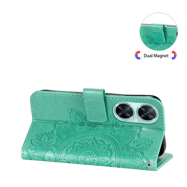 Per Huawei nova 11i / Maimang 20 5G / Enjoy 60 Pro Custodia per telefono in pelle goffrata con fiori a 7 petali