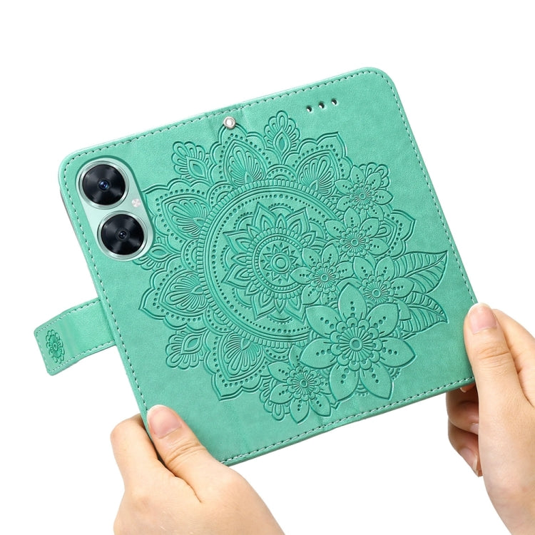 Per Huawei nova 11i / Maimang 20 5G / Enjoy 60 Pro Custodia per telefono in pelle goffrata con fiori a 7 petali