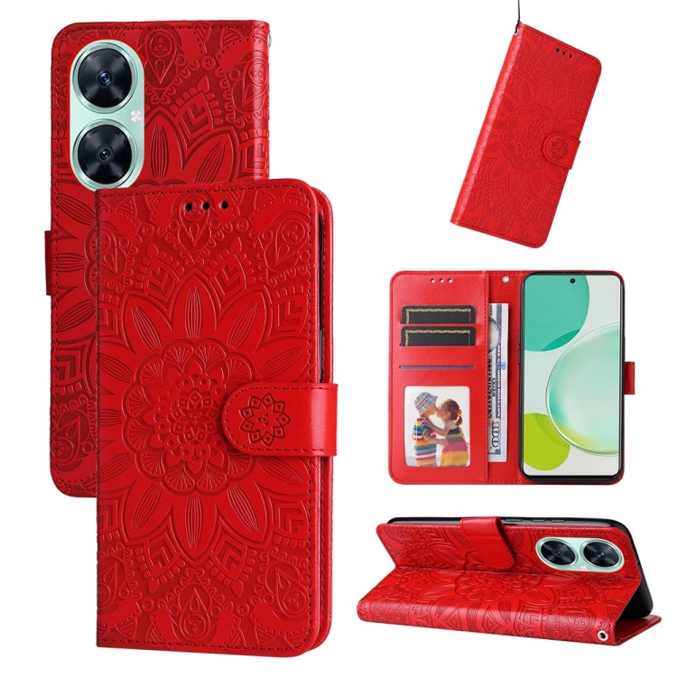 Per Huawei nova 11i / Maimang 20 5G / Enjoy 60 Pro Custodia per telefono in pelle di girasole goffrata