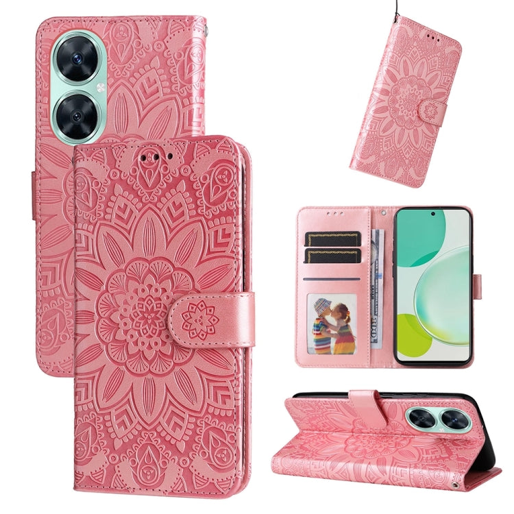Per Huawei nova 11i / Maimang 20 5G / Enjoy 60 Pro Custodia per telefono in pelle di girasole goffrata