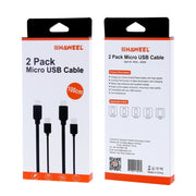 Kit di cavi di ricarica per sincronizzazione dati da micro USB a USB ad alta velocità HAWEEL da 1 m per Galaxy, Huawei, Xiaomi, LG, HTC e altri smartphone, 2pcs