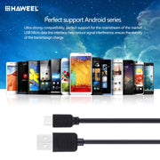 Kit cavi di ricarica per sincronizzazione dati da micro USB a USB ad alta velocità HAWEEL da 3 pezzi per Galaxy, Huawei, Xiaomi, LG, HTC e altri smartphone, 3pcs