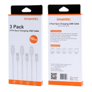 Kit di 3 cavi HAWEEL 1m per iPhone e iPad
