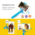 Asta selfie regolabile con cavo audio 3,5 mm per smartphone