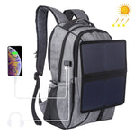 Zaino per laptop a doppia spalla in tela portatile pieghevole e rimovibile HAWEEL da 14 W, uscita USB: 5 V 2,1 A max