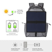 Zaino per laptop a doppia spalla in tela portatile pieghevole e rimovibile HAWEEL da 14 W, uscita USB: 5 V 2,1 A max