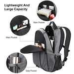 Zaino per laptop a doppia spalla in tela portatile pieghevole e rimovibile HAWEEL da 14 W, uscita USB: 5 V 2,1 A max