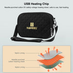 Borsa a tracolla piccola con scaldamani USB 31x21x4 cm