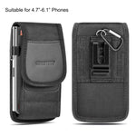 HAWEEL Custodia da trasporto con clip da cintura per telefono in tessuto di nylon da 4,7-6,1 pollici con slot per schede, Vertical 4.7-6.1 inch