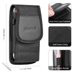 HAWEEL Custodia da trasporto con clip da cintura per telefono in tessuto di nylon da 4,7-6,1 pollici con slot per schede, Vertical 4.7-6.1 inch