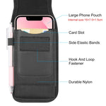 HAWEEL Custodia da trasporto con clip da cintura per telefono in tessuto di nylon da 4,7-6,1 pollici con slot per schede, Vertical 4.7-6.1 inch