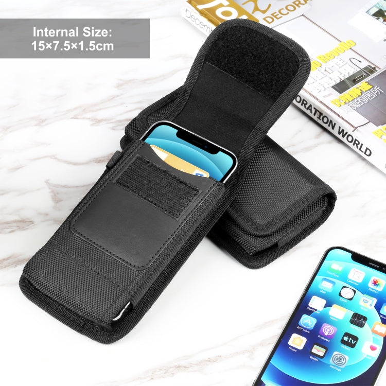HAWEEL Custodia da trasporto con clip da cintura per telefono in tessuto di nylon da 4,7-6,1 pollici con slot per schede, Vertical 4.7-6.1 inch