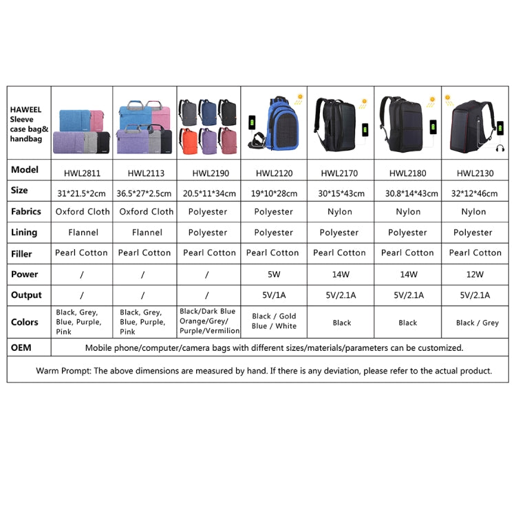 Zaino HAWEEL da 10 litri Borse da viaggio colorate per il tempo libero e lo sport, con supporto per funzione antifurto/impermeabile, 10L Backpack
