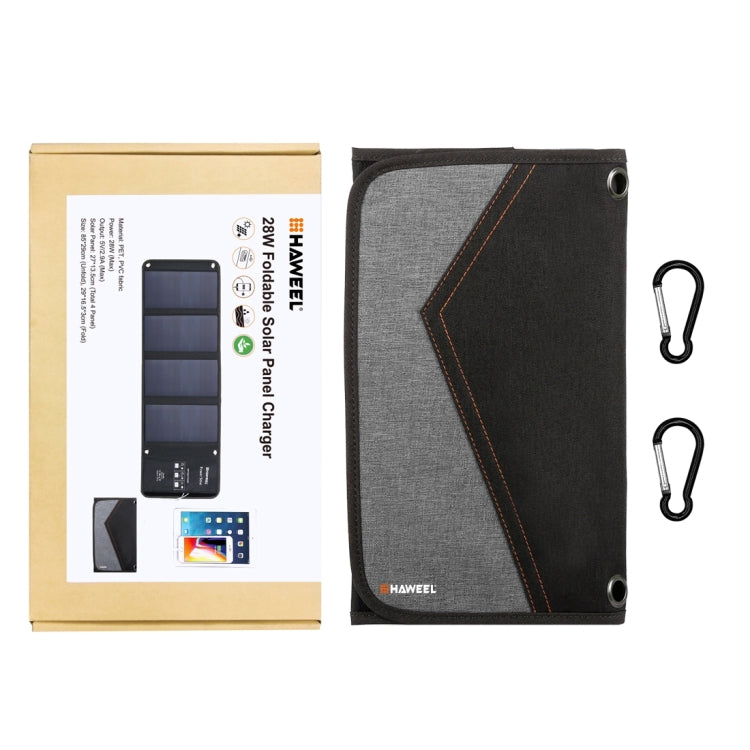Caricatore solare pieghevole HAWEEL 28W con doppie porte USB