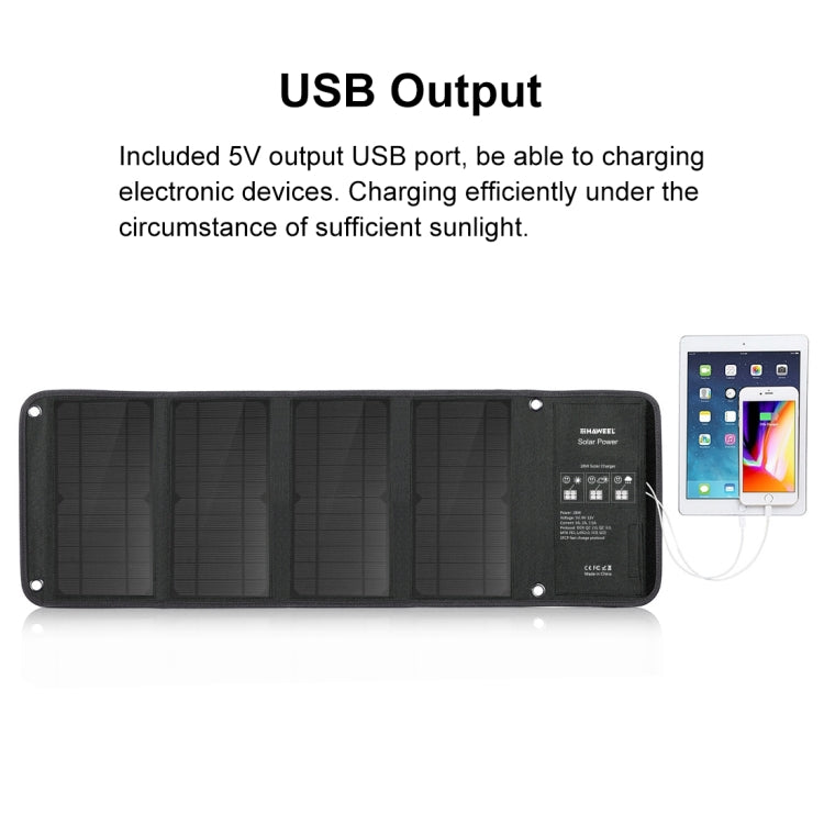 Caricatore solare pieghevole HAWEEL 28W con doppie porte USB