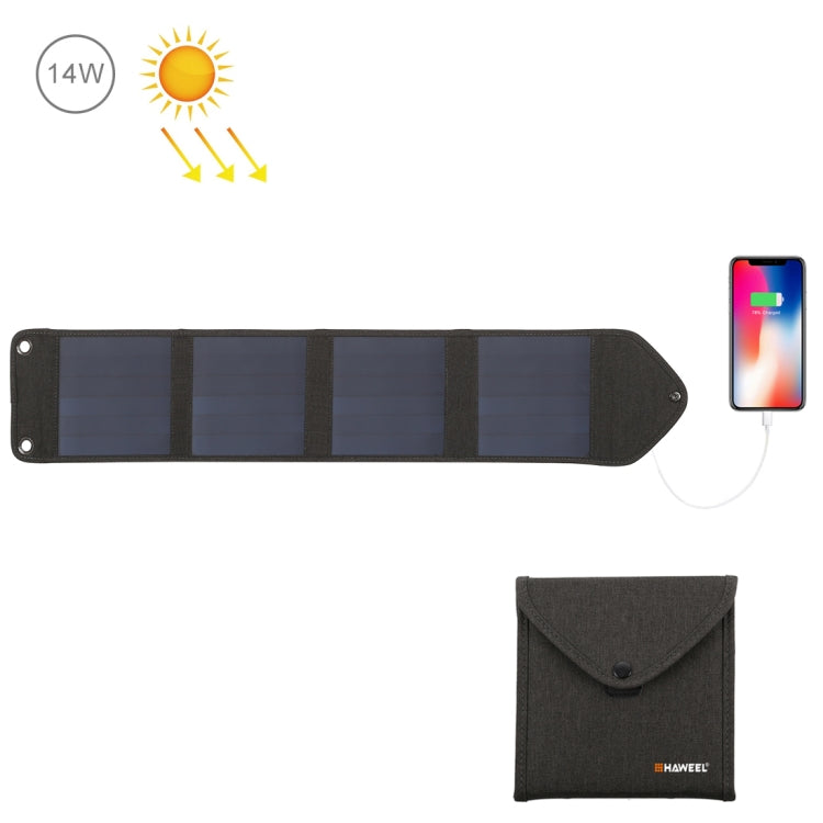 Caricatore solare pieghevole portatile 14W 5V 2.4A con USB
