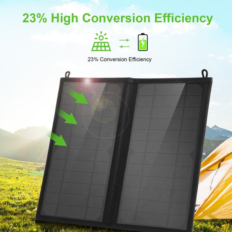 HAWEEL 12W 2 Panels Foldable Solar Panel Charger Bag with Max 5V/3.1A Dual USB Ports, Support QC3.0 and AFC, 12W 2 Panels