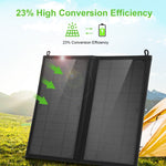 Caricabatterie solare pieghevole 12W con doppie porte USB