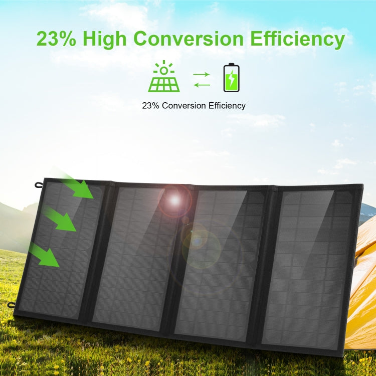 HAWEEL 24W 4 Panels Foldable Solar Panel Charger Bag with Max 5V/3.1A Dual USB Ports, Support QC3.0 and AFC, 24W 4 Panels