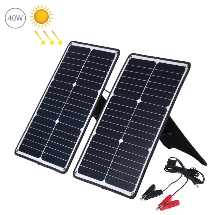 HAWEEL 2 Caricabatterie da Pannello Solare in Silicio Monocristallino da 20W, con Porta USB e Supporto e Clip Tiger, Supporto QC3.0 e AFC, Solar Power Panel Charger